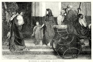 Der Eingang eines römischen Theaters (Gravur) von English School