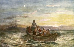 A fuga de Mary Queen of Scots do Castelo de Loch Leven de English School