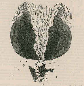 A queda da estátua de Wellington; desenho animado de English School