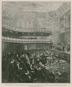 O primeiro concerto no novo Queens Hall, Langham Place de English School