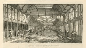 O banho de piscina flutuante no Tamisa em Charing Cross de English School