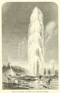 O gêiser gigante de Yellowstone (gravura) de English School