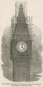 A grande Torre do Relógio das novas Casas do Parlamento de English School