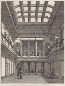 O, corredor, de, a, central, elétrico, telégrafo, estação, Lothbury de English School