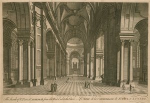 O interior da Catedral de São Paulo a partir do extremo oeste para o coro de English School