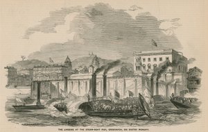 O desembarque no cais de barcos a vapor, Greenwich, na segunda-feira de Páscoa de English School