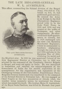 O falecido Brigadeiro-General W L. Auchinleck (gravura) de English School