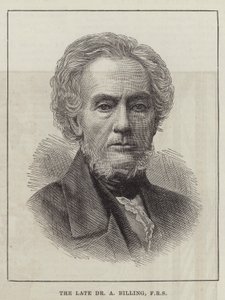 O falecido Dr. A Billing, FRS (gravura) de English School