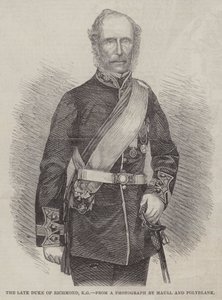 O falecido Duque de Richmond, KG (gravura) de English School