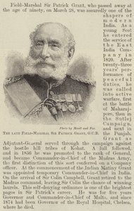 O falecido Marechal de Campo Sir Patrick Grant, GCB (gravura) de English School