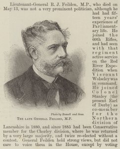 O falecido General Feilden, deputado (gravura) de English School