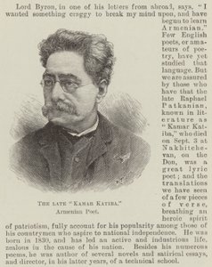 O falecido "Kamar Katiba", poeta armênio (gravura) de English School