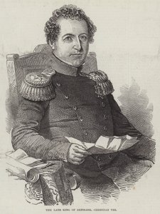 O falecido rei da Dinamarca, Christian VIII (gravura) de English School