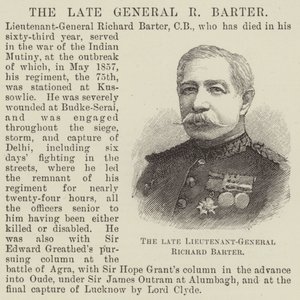 O falecido tenente-general Richard Barter (gravura) de English School