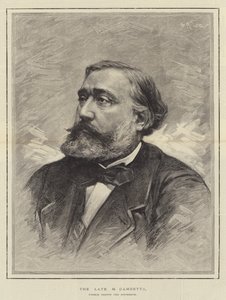 O falecido M Gambetta, orador francês e estadista (gravura) de English School