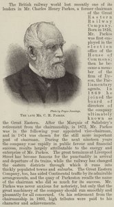 O falecido Sr. C H Parkes (gravura) de English School