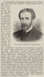 O falecido Sr. Frederick Locker-Lampson (gravura) de English School