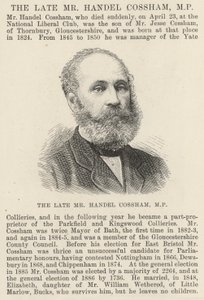 O falecido Sr. Handel Cossham, deputado (gravura) de English School