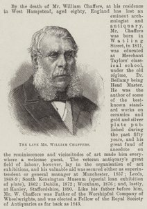 O falecido Sr. William Chaffers (gravura) de English School