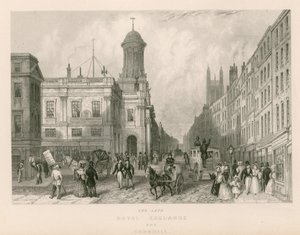 O falecido Royal Exhange e Cornhill, em Londres de English School
