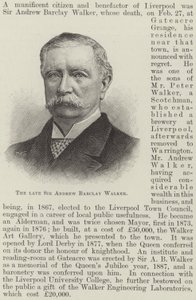 O falecido Sir Andrew Barclay Walker (gravura) de English School