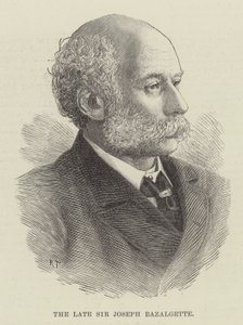 O falecido Sir Joseph Bazalgette (gravura) de English School