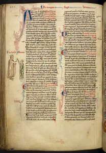 O casamento de Henrique III e Eleanor da Provença da Historia Anglorum, Matthew Paris, MS Royal 14 CVII, f. 124.v, c.1250-59 de English School