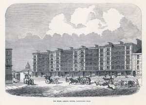 As casas de hospedagem modelo, Farringdon Road, Londres de English School