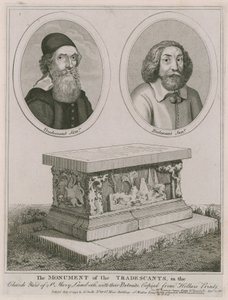 O monumento dos Tradescants no pátio da igreja de St Mary, Lambeth de English School