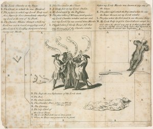 O assassinato do Conde de Essex na Torre de Londres em 1683 (gravura) de English School