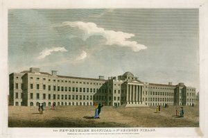 O novo Hospital de Belém em St Georges Fields, Londres de English School