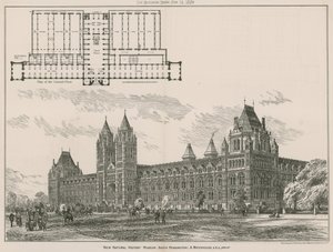 O novo Museu de História Natural, South Kensington, Londres de English School