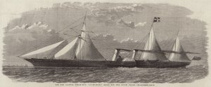 O novo navio a vapor clipper Ly-ee-moon, construído para o comércio de ópio de English School
