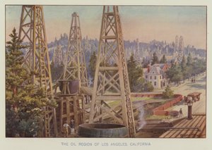 A região petrolífera de Los Angeles, Califórnia (cor litho) de English School