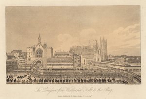 A procissão do Westminster Hall para a Abadia de English School