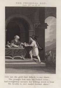 O filho pródigo, Lucas XV, ver 11, 32 (gravura) de English School