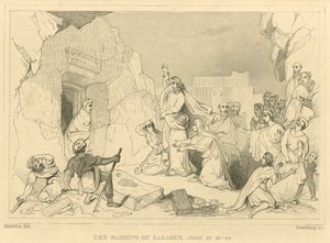 A elevação de Lázaro, João XI, 43-44 (gravura) de English School
