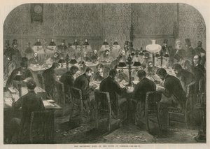 A sala dos repórteres na Câmara dos Comuns de English School