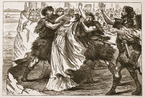 Os escravos revoltados em Enna (litografia) de English School
