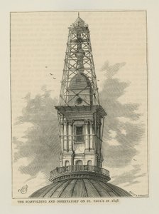 O andaime e observatório da Catedral de St Pauls de English School