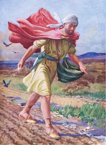 O semeador, de The Bible Picture Book publicado por Thomas Nelson, c.1950 (litografia a cores) de English School