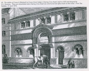 Os estábulos de Crosse & Blackwell em Crown Street (hoje Charing Cross Road) de English School