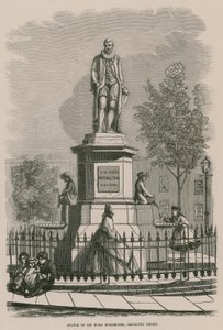 A, estátua, senhor, hugh, myddleton, em, islington, verde de English School