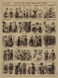 A história de dois pequenos rapazes que tiveram motivos para "recordar o 5 de Novembro" (gravura) de English School