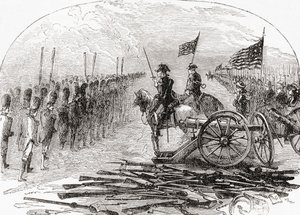 A rendição do General Burgoyne após a Segunda Batalha de Saratoga de English School
