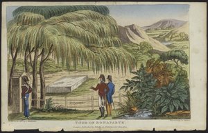O túmulo de Napoleão Bonaparte em Santa Helena (gravura a cores) de English School