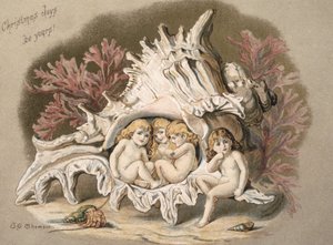 Os bebês da água, c.1880 de English School
