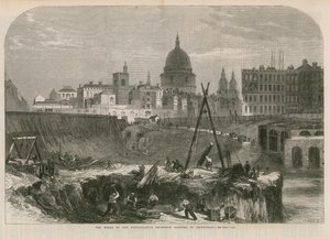Os trabalhos da Metropolitan Extension Railway em Smithfield de English School