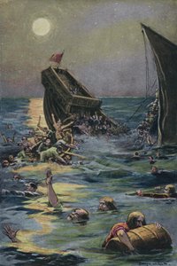 O naufrágio do Navio Branco carregando o único filho do Rei Henrique I de Inglaterra, ao largo da costa da Normandia de English School