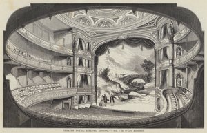Theatre Royal, Adelphi, Londres (gravura) de English School